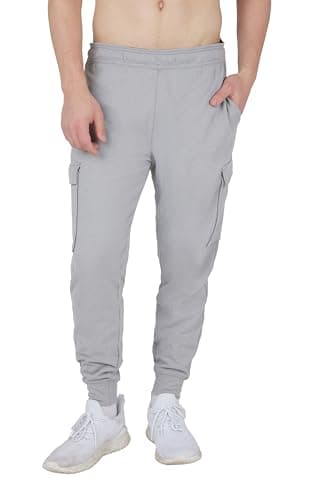 Image of 90 Degree By Reflex Mens Fleece Jogger Soft Workout Pant with Side and Cargo Pockets, Quiet Shade W/ Cargo Pocket, Small