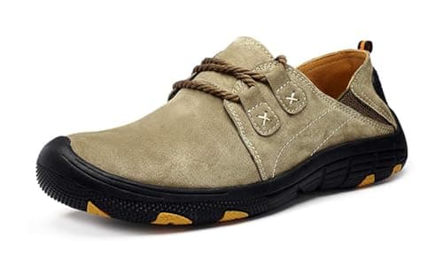 Image of Asifn Men's Loafers & Slip-ons Casual Leather Oxford Driving Flats Outdoor Walking Fashion Hiking Shoes（Brown,9.5/10 UK,46 Brand Size