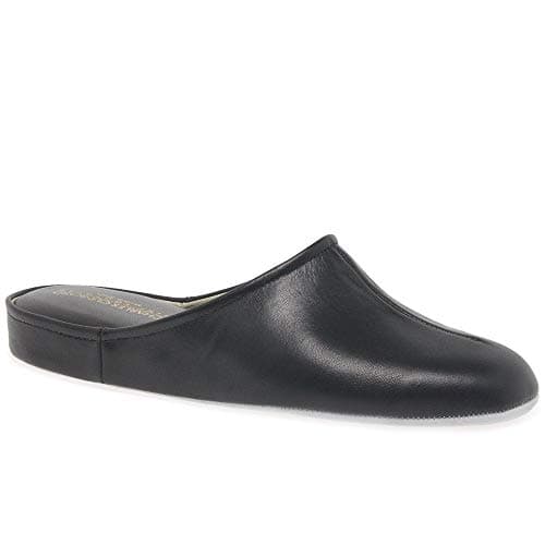 Image of Charles Clinkard Slippers Gavin Mens Leather Slippers 9 Black