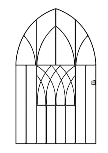 Image of ABBEY Modern Low Bow Top Metal Garden Gate Wrought Iron Style Pedestrian Gate (914mm GAP x 1340mm High ABZP52)