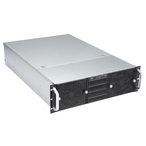 Image of 3U Rackmount Server Case, 650mm Deep, ATX, 10 x 3.5" HDDs, 4 x 2.5" SDDs, 5 x 120mm and 2 x 80mm HDB PWM Fans Included | Black