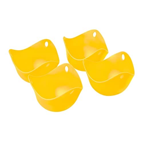 Image of Chef Aid Silicone Egg Poacher, Essential Tool for Ideally Poached Eggs and Made with LFBG Silicone for the Best Results, Dishwasher Safe, Comes in Yellow