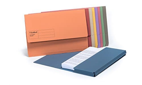 Image of Exacompta Guildhall Document Wallets, 285gsm, Foolscap - Assorted Colours, Pack of 50