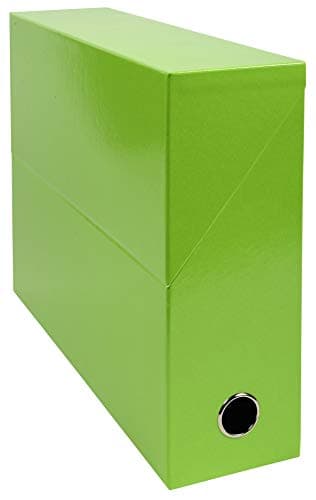 Image of Exacompta - Ref 89923E - Iderama Collection - Transfer Box - 250 x 330 x 90mm in Size, Suitable for Holding A4 Documents, Premium Plastic-Coated Pressboard - Lime Green