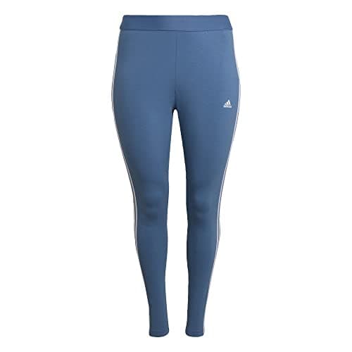Image of adidas Women's Essentials 3-Stripes Leggings, Altered Blue / White, 3X