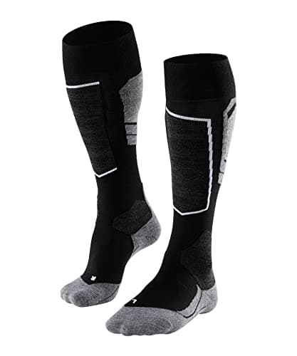 Image of FALKE Mens Sk4 Advanced M Kh Wool Warm Thin Skiing Socks, Black Black-Mix 3010-O, 9.5-10.5 EU