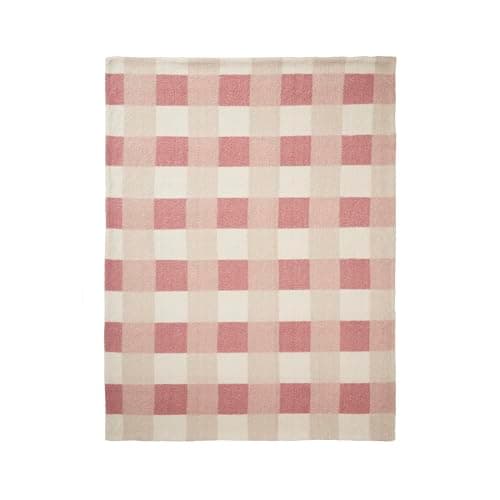 Image of Appletree Hygge Recycled Polyester Throw, Natural, 150 x 200 cm, Sherpa Reverse, Adult, Check Print Pattern