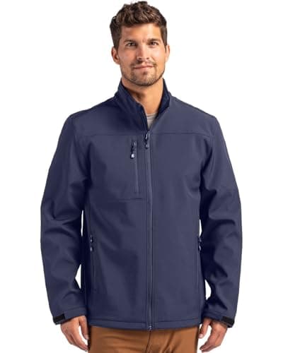 Image of Clique Men's Tempest Eco Waterproof Full Zip Softshell Jacket, Dark Navy, S