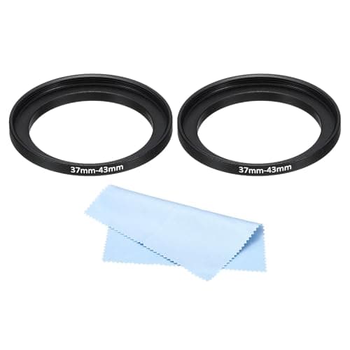 Image of PATIKIL 58mm-52mm Metal Step Down Ring with Cleaning Cloth, 2 Pack Camera Lens Filter Adapter Ring Aluminum Filter Adapter Ring for Camera Lenses Hood, Black