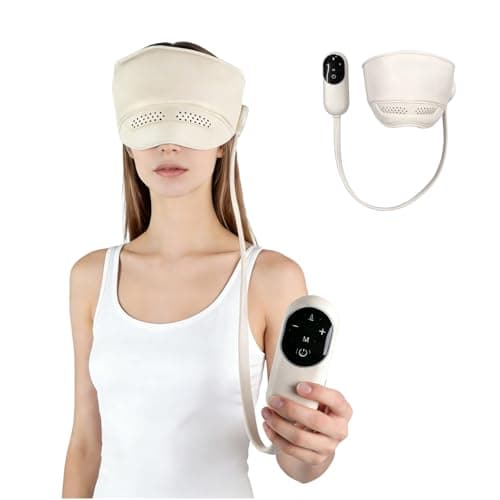 Image of Head Massager Scalp Eye Massager, Electric Migraine Relief Cap with Compression & Eye Massager with Heat, 4 Air Pressure Modes, 3 Heating Levels, for Tension Headache, Stress Relief and Sleep Aid