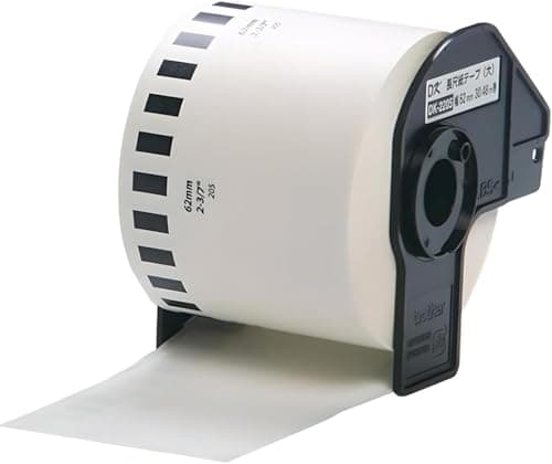 Image of 1 Roll DK-22205 Continuous Paper Address Label Sticker, 62mm(W) x 30.48m(L), for Brother QL Label Printer QL-800 810W 820NWB 500 550 570 650TD 700 710W 720NW 1050 1060N 1100 1110NWB, with Holder.
