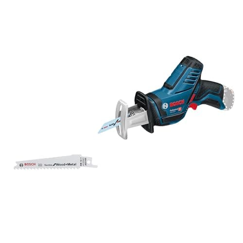 Image of Bosch Professional 12V System Cordless Reciprocating Saw GSA 12V-14 (Cutting Depth in Wood/Metal Profiles: 65/50 mm, Including 2 Saw Blades, Without Battery/Charger)