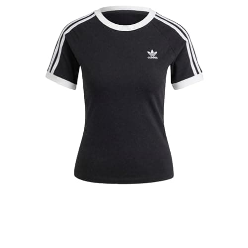 Image of Adidas Women's 3-Stripes Slim Raglan T-Shirt, Black Melange, S