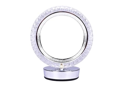 Image of TEKLED Halo Glow Ring LED Table Lamp | Bedside Lamp (Transparent, Silver)