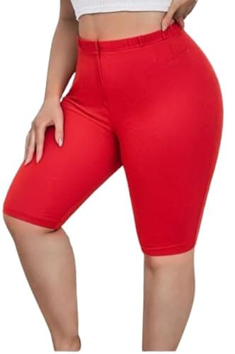 Image of SASSY STYLE Ladies Womans Plain Cycling Shorts Active Casual Shorts UK 6-26 (Red, 24)