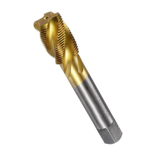 Image of Unifizz M22 x 1.5 Spiral Flute Tap, HSS (High Speed Steel) Titanium Coated Metric Hand Machine Screw Tap 4 Flutes Tapping Tool H2 Tolerance, for Tapping Blind Holes