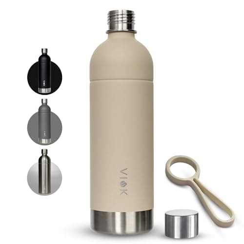 Image of Bottle for Aarke Carbonator 3 & 2, Smeg, Brita SodaOne, Sodapop Cooper & Philips GoZero - 1.3L Stainless Steel Replacement Bottle, Dishwasher Safe, Alternative Aarke Bottle - with Carry Handle (2