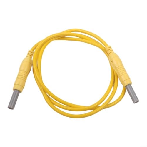 Image of 4mm Safety Banana Jack Test Connector Male to Male Engineered for CAT III 1000V Electrical Safety Standards and 32A Current Capacity Testing (Yellow)