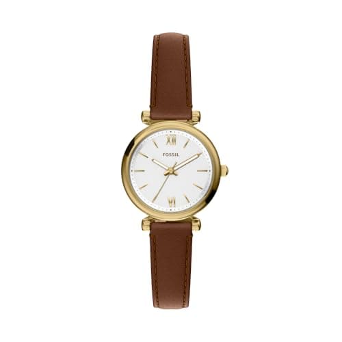 Image of Fossil Carlie Watch for Women, Gold Tone Quartz Three Hand Movement with Stainless Steel Strap,Saffron Gold