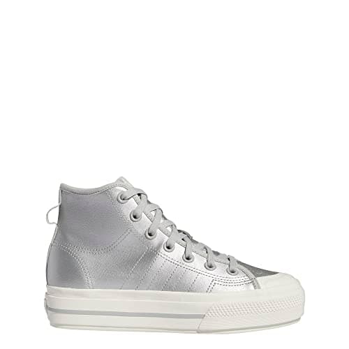 Image of adidas Nizza RF Platform Mid Shoes Women's, Silver, Size, Silver Metallic/Grey Two/Chalk White, 8.5 UK