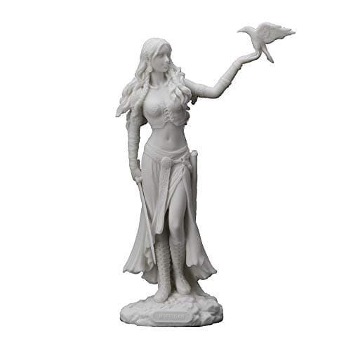 Image of Veronese Design 11" Tall Resin Cast Marble Finish Morrigan Celtic Great Queen Irish Goddess of Birth Battle and Death Statue Figurine