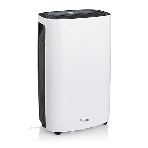 Image of Swan 20 Litre Dehumidifier with LED Display, Auto Shut Off, 24 Hour Timer, White, SH16810N