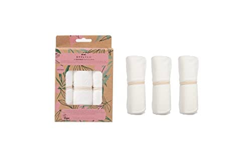 Image of STYLPRO Bamboo Face Cloths 3 Pack – Soft Reusable Flannel Face Cloths for Washing Face – Eco-Friendly Washcloths for Baby or Skin Care – Large Bamboo Flannels for Sensitive Skin