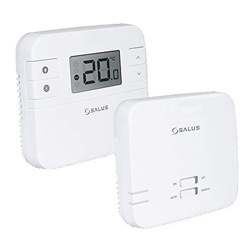 Image of Salus RT310RF Wireless Digital Room Thermostat & Receiver Kit - Non-Programmable Heating Control, Pre-Paired, Volt Free & 230V Compatible, Easy Install
