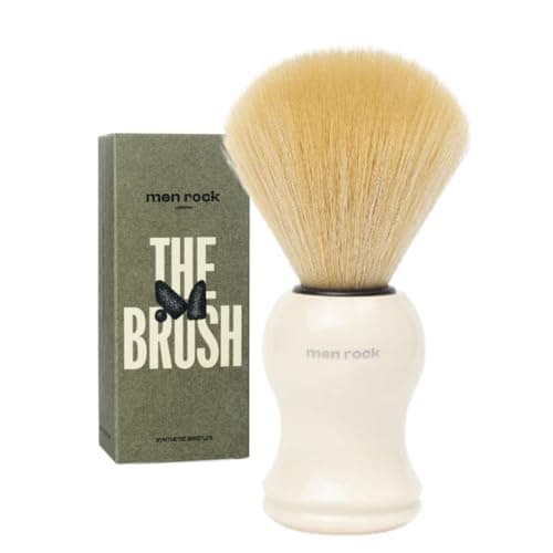 Image of Men Rock Mens Shaving Brush – Soft Synthetic Vegan Bristles – Synthetic Shave Brush, Shaving Brushes for Men, Gentle & Durable for Daily Wet Shave
