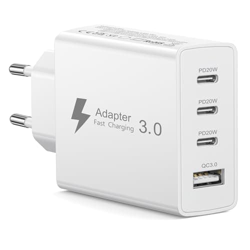 Image of EU Travel Adapter Charger, 50W European Plug Adapter Fast Charging with 3 USB C+1 USB A, European Wall Adaptor EU Plug Fast Charger Compatible with iPhone 17 16 15 14 13 11 Pro Max,Samsung Galaxy