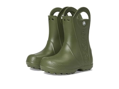 Image of Crocs Unisex Kids Boot, Handle It Rain Boot T, Army Green, 8 UK Child
