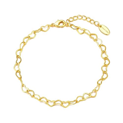Image of Philip Jones 18k Gold Plated Heart Link Bracelet