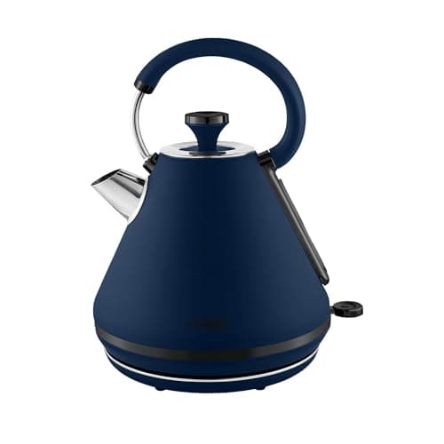 Image of Tower T10079MNB Sera Pyramid Kettle with Smoked Black Trim, 1.7L, 3KW, Midnight Blue
