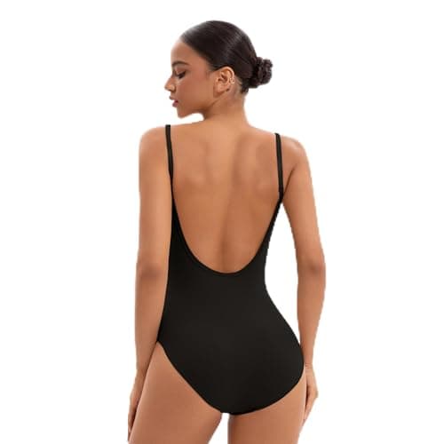 Image of NEWCHAO Women's Ballet Backless Neck Tank Leotard, Dance Removable Camisole Leotard with Adjustable Straps for Gymnastics Bodysuit Yoga