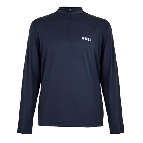 Image of BOSS Mens Performance Quarter Zip Navy L