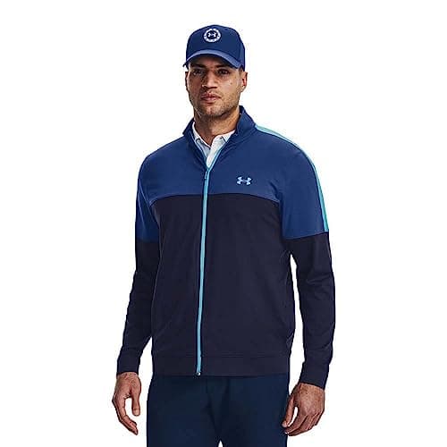 Image of Under Armour Men's Storm Midlayer Full Zip, Midnight Navy-blue Mirage-glacier Blue, XXL