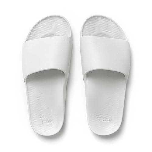 Image of ARCHIES Arch Support Slides – Orthotic Recovery Sandals for Plantar Fasciitis Relief, Foot Pain & Heel Pain – Lightweight, Cushioned, Shock-Absorbing Slides for Walking, Standing, White (UK 5)