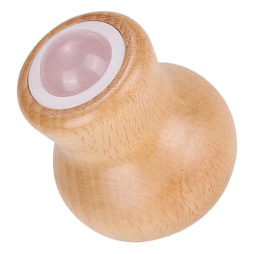 Image of Hemobllo Face Massage Roller and Jade Eye Roller Crafted from Rose Quartz and Sturdy Wood, Portable Muscle Relaxer for Legs and Neck, Facial Care Tool for Spa and Home