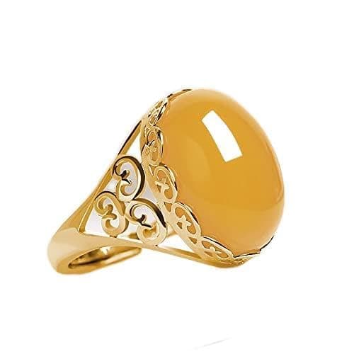 Image of Fashionable Lady Adjustable Natural Agate Onyx Stone Ring Emerald Vintage Inlaid Female Ring Wedding Engagement Jewelry 925 Sterling Silver Crystal Quartz Gemstone Stone Ring Jewelry Gift