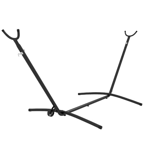 Image of Outsunny 9.5ft Hammock Stand, Portable Hammock with Wheels, Adjustable Hammock Net Stand with Carry Bag, for String-style, Brazilian-style, Flat-style, Rope-style Hammocks, Black