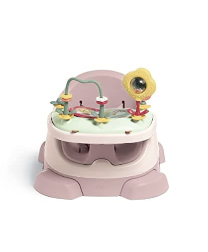 Image of Mamas & Papas Baby Bug Booster Seat for Dining, Detachable Tray, Harness, Adjustable Seat and Non-Slip Feet, Blossom (Pink)