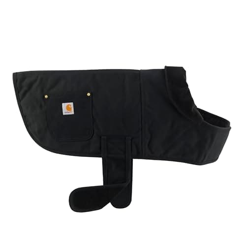 Image of Carhartt Firm Duck Insulated Dog Chore Coat, Durable Weather Resistant Jacket for Cold and Windy Conditions, PFAS Free (Black), Medium
