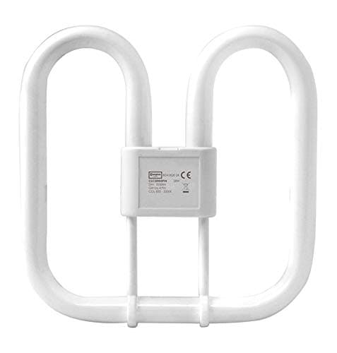 Image of Crompton Lamps CFL 2D 28W GR10q Dimmable 3500K White Frosted 2050lm 4-Pin Energy Saving DD Compact Fluorescent CC Slim Opal Light Bulb