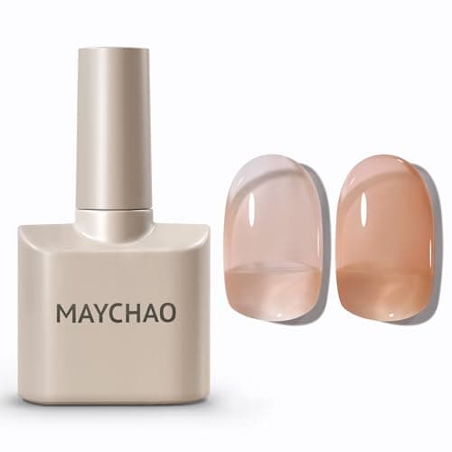 Image of MAYCHAO 15ML Gel Nail Polish, Red Tea Jelly Gel Nail Polish Soak Off UV LED Nail Varnish Nail Art Starter Manicure Salon DIY at Home, 0.5 OZ