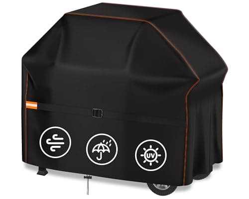 Image of Enzeno BBQ Cover Waterproof,145x61x120cm Barbecue Covers,Gas Grill Cover 210D Oxford Fabric,Outdoor Barbeque Cover for Weber,Char Broil,Brinkmann,Outback Barbecues dustproof& UV