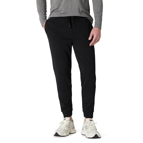 Image of Amazon Essentials Men's Athletic Regular-Fit Gym Jogger Trousers, Active Sweat, Black, M