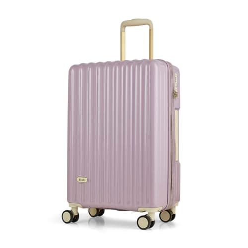 Image of Rock Primrose Medium Hard Shell Suitcase in Purple - Lightweight & Stylish Design, 360 Swivel-Wheels & TSA Combination Lock - 66x41x33cm 62L Capacity