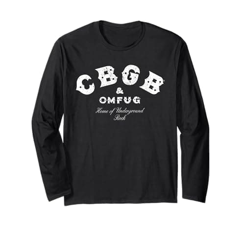 Image of CBGB Classic Logo On Black Long Sleeve T-Shirt