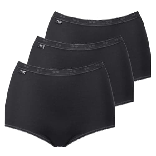 Image of Sloggi Women's Basic+ Maxi Brief 3 Pack, Black, 16