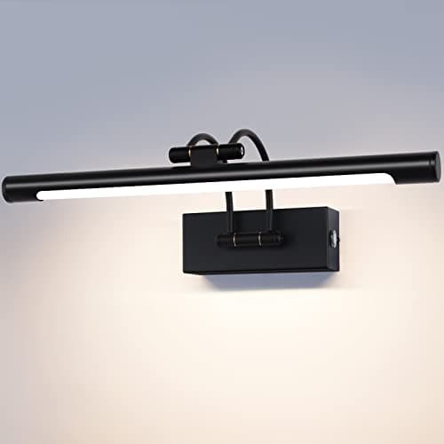 Image of TYhogar LED Picture Lights for Wall Black Bathroom Wall Light 40CM 8W 3CCT Vanity Lighting, 170° Adjustable Black Wall Lamp for Mirror Cabinet